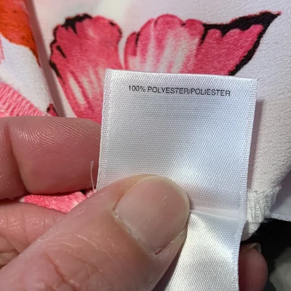 Jones New York Collection Butterfly Print Popover Blouse Size 8 - Picture 11 of 12